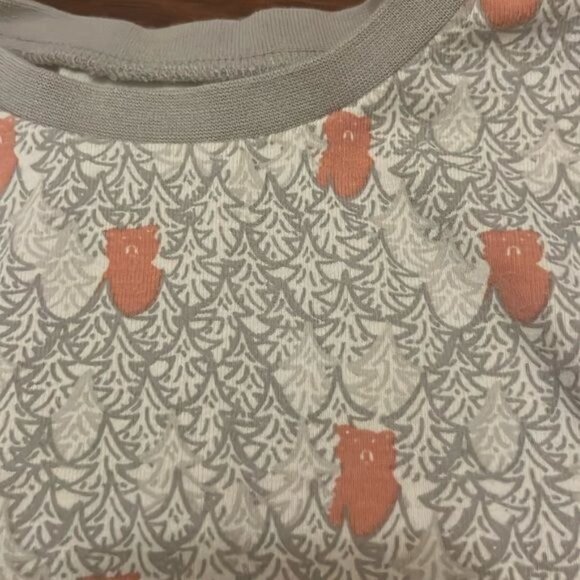 Toddler Pajama Set Bear & Tree Pattern Long Sleeve Cotton Unisex Sleepwear - Picture 4 of 9